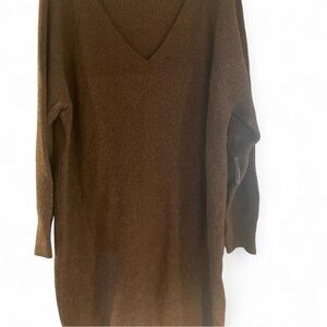 Old Navy Ribbed V-Neck Knit Dress - Taupe
